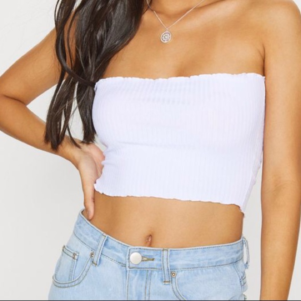 White rubbed tube top